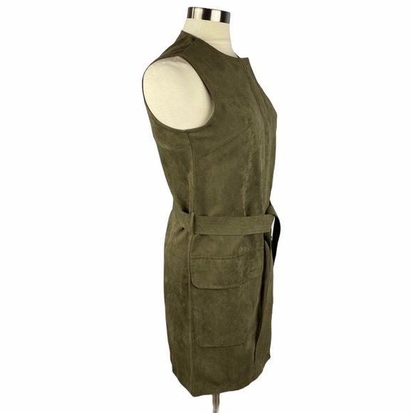 SHADES OF GREY Faux Suede Olive Green Vest XS - Picture 3 of 11